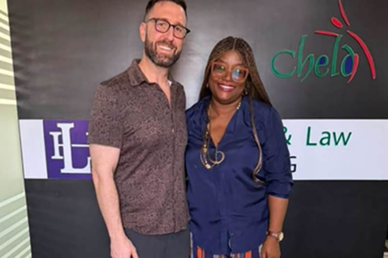 Prof Cheluchi  Onyemelukwe with Aaron Schwid, Director of Public Health Law at Vital Strategies